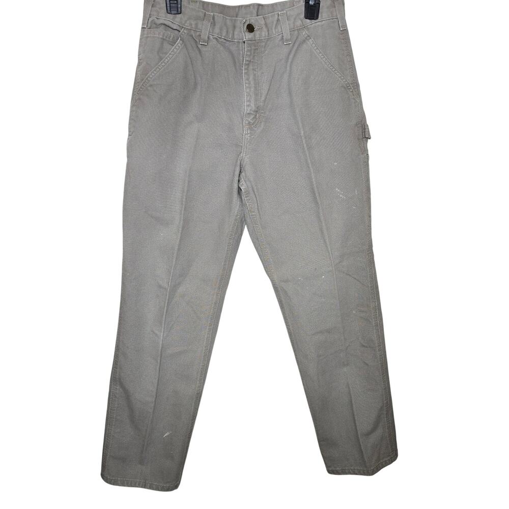 Carhartt 32x32 Tan 5 Pocket Zip Up Cargo Work Pants 811-DES Original Loose Fit